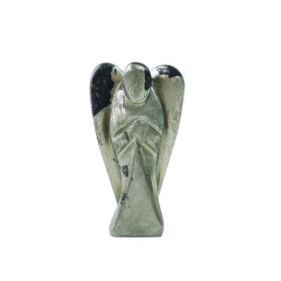Pyrite Crystal Angel Figurine, 5.1 cm, Golden