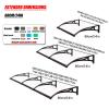 Weatherproof Polycarbonate Awning for Front Doors, 60 x 200 cm view 2