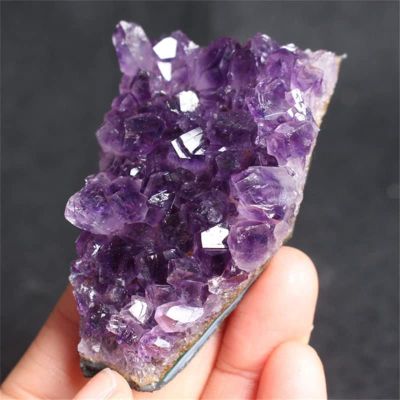 RVBLRDSE Raw Amethyst Stone, 100–120 g, Natural Amethyst Cluster, 2-Piece Amethyst Teeth Crystal Specimen