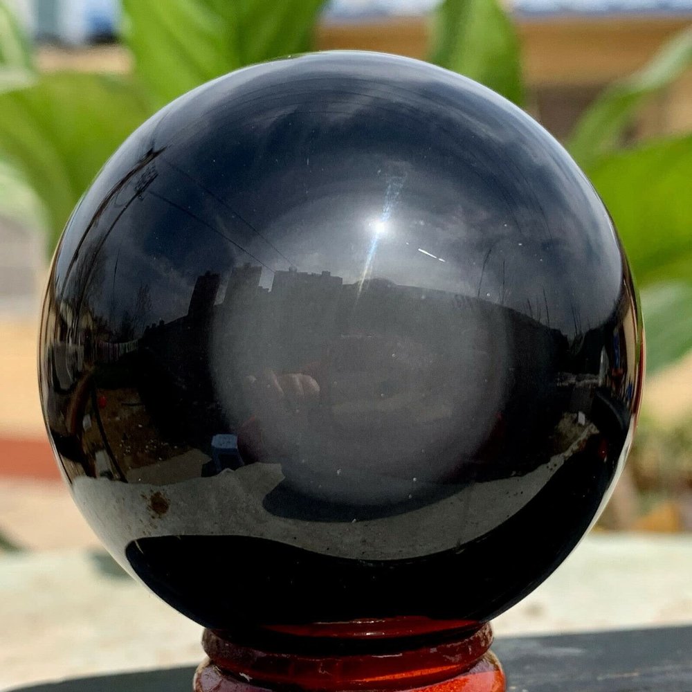 RVBLRDSE 190 g Natural Obsidian Ball Decoration, BallStone Collection Crystal Specimen