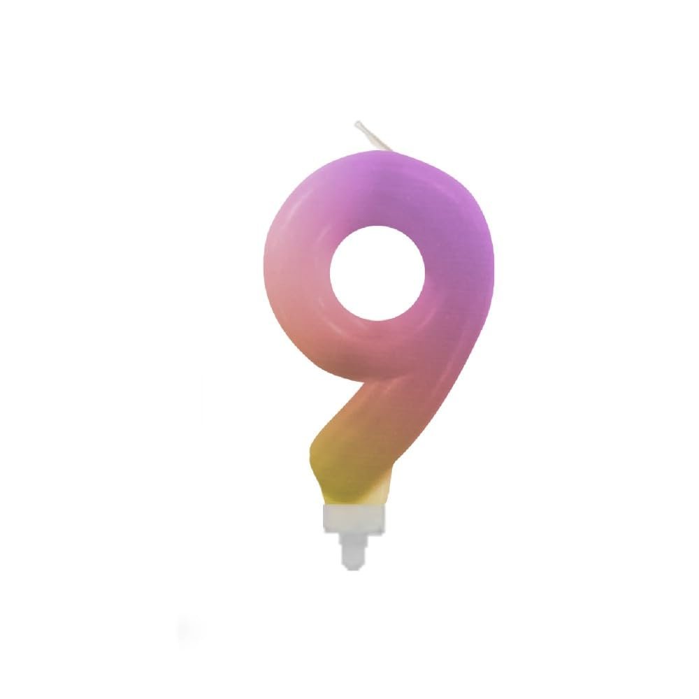SV SURPRISEZ-VOUS Number 9 Candle, Pastel Colors, 9 cm