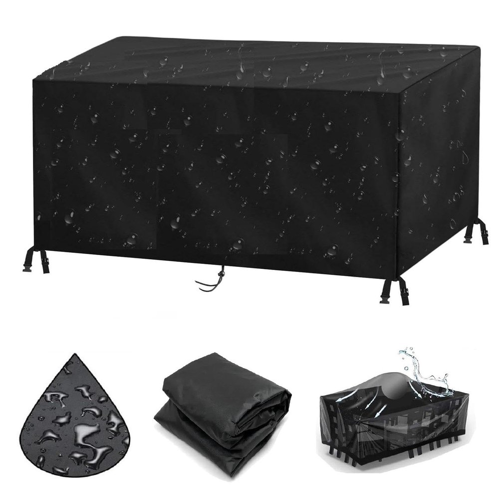 HOLEILUCK Waterproof Garden Furniture Cover, 130 x 55 x 100 cm, Black