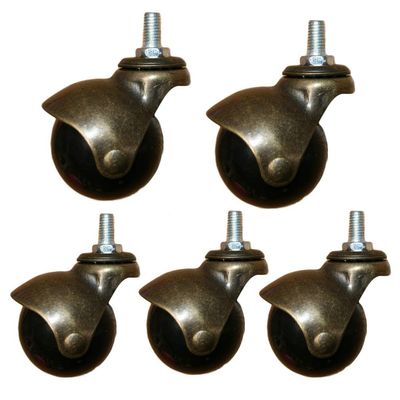 WIPPWER Heavy-Duty Swivel Casters, Office Chair Ball Casters, 2-Inch Wheels (5 pcs, M10)