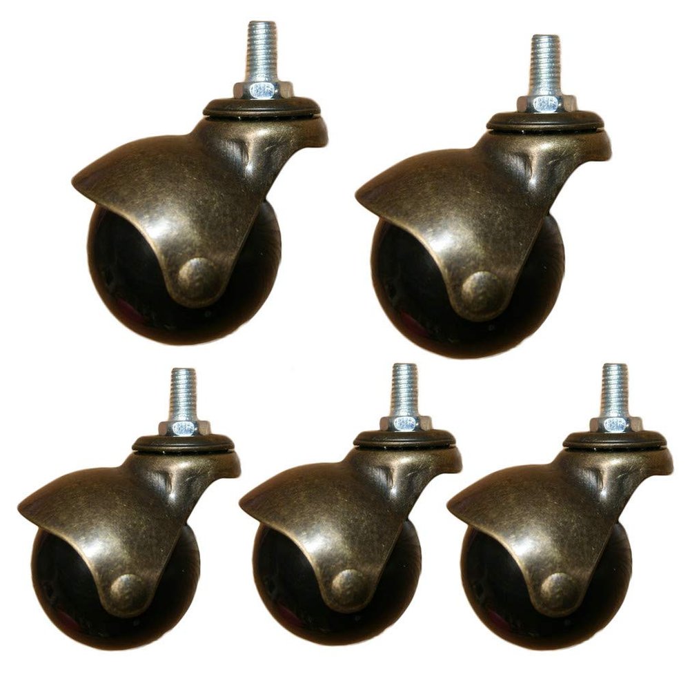 WIPPWER Heavy-Duty Swivel Casters, Office Chair Ball Casters, 2-Inch Wheels (5 pcs, M10)