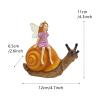 Sitting Fairy on Snail Garden Statue view 2