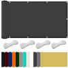 Waterproof Square Shade Sail with Eyelets, 2.4 x 5 m, Dark Gray view 1