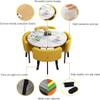 FDSGEEE Round Dining Table and 4-Chair Set, Space-Saving (Color: I) view 2
