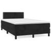 vidaXL Box Spring Bed with Mattress & LED, Black, 120 x 190 cm, Velvet view 1