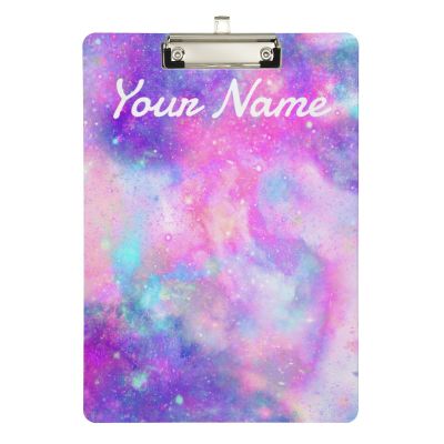 Decorative Acrylic Clipboards with Text Logo, Metal Clip for Office, Students and Nurses, 31.8 x 22.9 cm, Purple