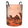 Camels Rest Desert Round Waterproof Laundry Basket with Handle view 2