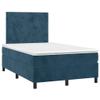 vidaXL Box Spring Bed with Mattress Dark Blue 120x190 cm Velvet view 1
