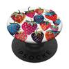 Decorative Berries, Vibrant Patterned Strawberry Illustration PopSockets with Swappable PopGrip view 1