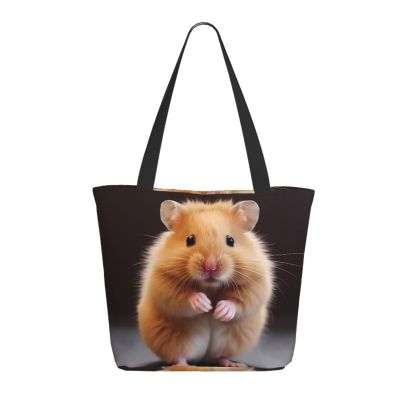 EVANEM Women's Zipper Tote Bag, Large Capacity, Reusable Shopping Bag, Chestnut-Brown Hamster, One Size