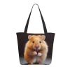 EVANEM Women's Zipper Tote Bag, Large Capacity, Reusable Shopping Bag, Chestnut-Brown Hamster, One Size view 1