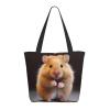 EVANEM Women's Zipper Tote Bag, Large Capacity, Reusable Shopping Bag, Chestnut-Brown Hamster, One Size view 3