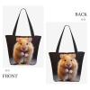 EVANEM Women's Zipper Tote Bag, Large Capacity, Reusable Shopping Bag, Chestnut-Brown Hamster, One Size view 4