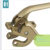 Lockable Window Handle with Up-and-Down Connecting Rod, Gold, Size A view 4