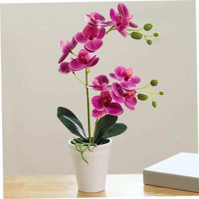 Comebachome Artificial Orchid in Pot, 15.7-Inch Realistic Faux Orchid, Purple