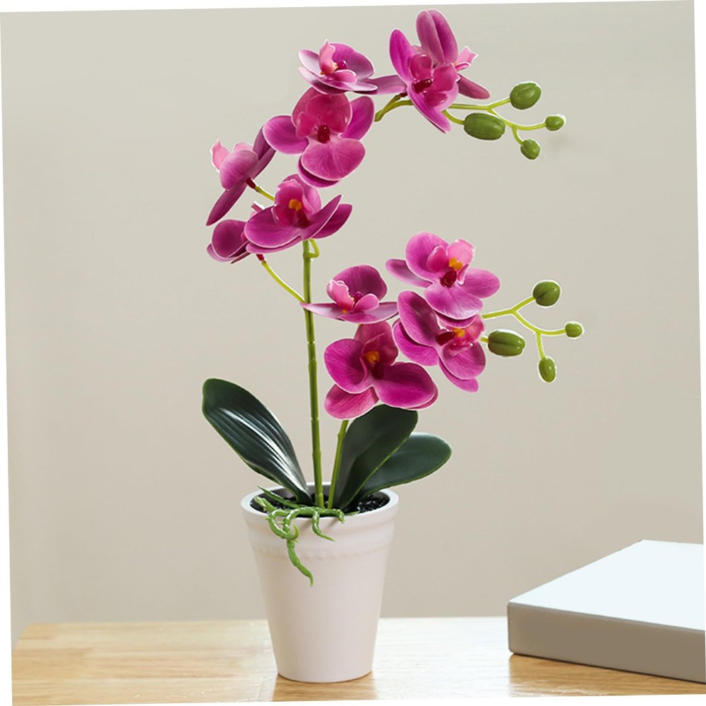 Comebachome Artificial Orchid in Pot, 15.7-Inch Realistic Faux Orchid, Purple
