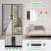 Magnetic Fly Screen Door, Automatic Closing, No Drilling, Black, 170 x 265 cm view 3