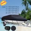 Boat Cover with Outboard Motor Cover, 600D Oxford Fabric, Waterproof Dust Protection, Black, for Yachts, Speedboats, Fishing Boats, V-Hulls, 17–19 ft view 2