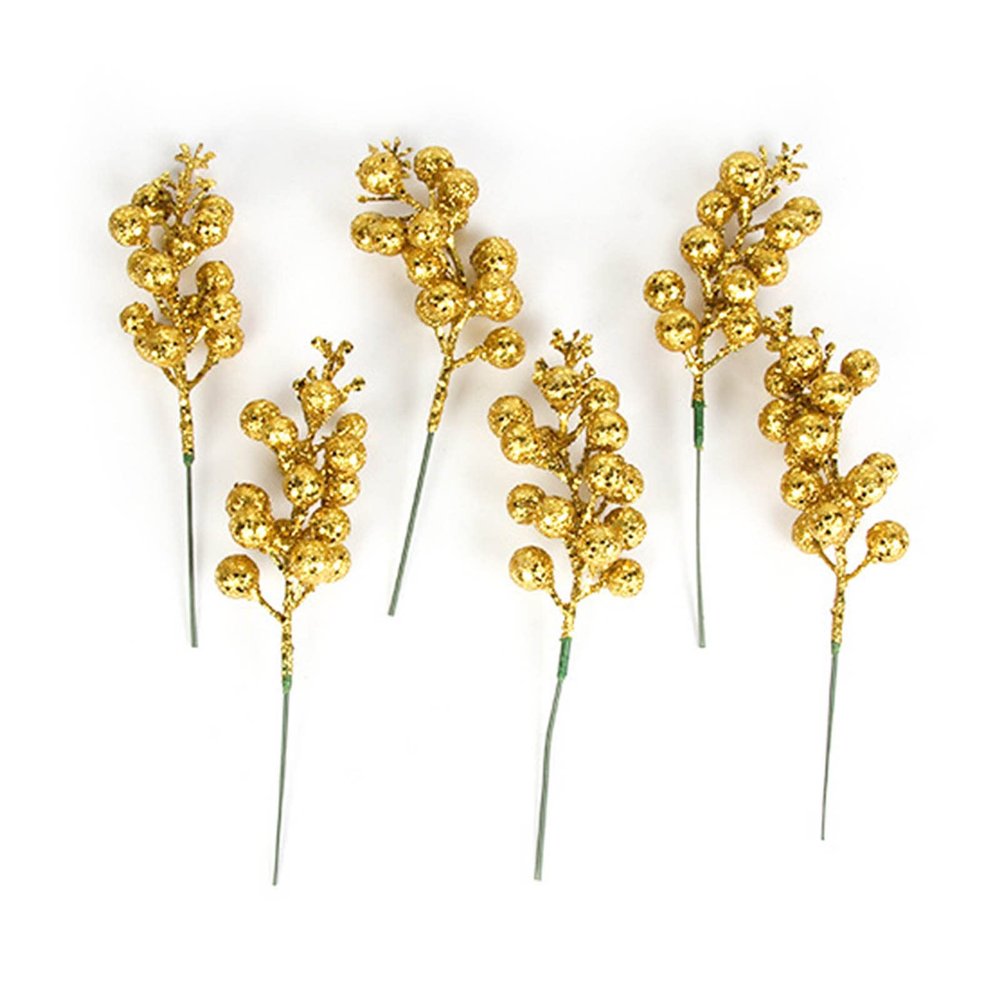 Mumuve 6/24-Piece Artificial Berry Branch Bouquet for Christmas Home Decor