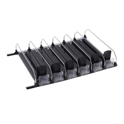 HOHXFYP Adjustable Refrigerator Can Organizer, Self-Sliding, 6 Rows, 12.2 in, Black