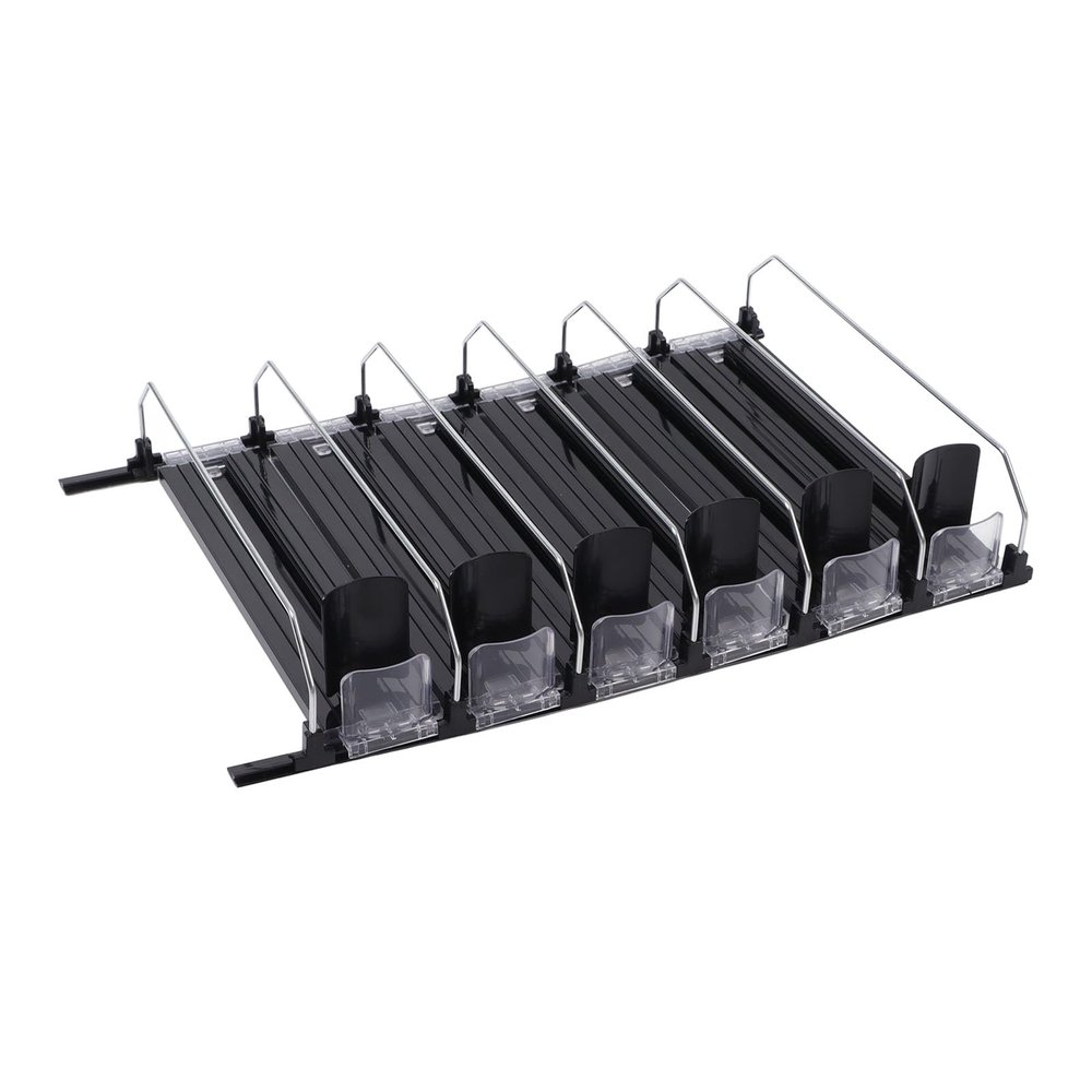 HOHXFYP Adjustable Refrigerator Can Organizer, Self-Sliding, 6 Rows, 12.2 in, Black