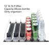 HOHXFYP Adjustable Refrigerator Can Organizer, Self-Sliding, 6 Rows, 12.2 in, Black view 2