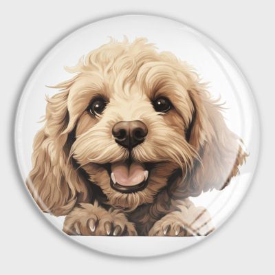 Evans1nism Glass Refrigerator Magnets, Cockapoo Design, 4-Pack