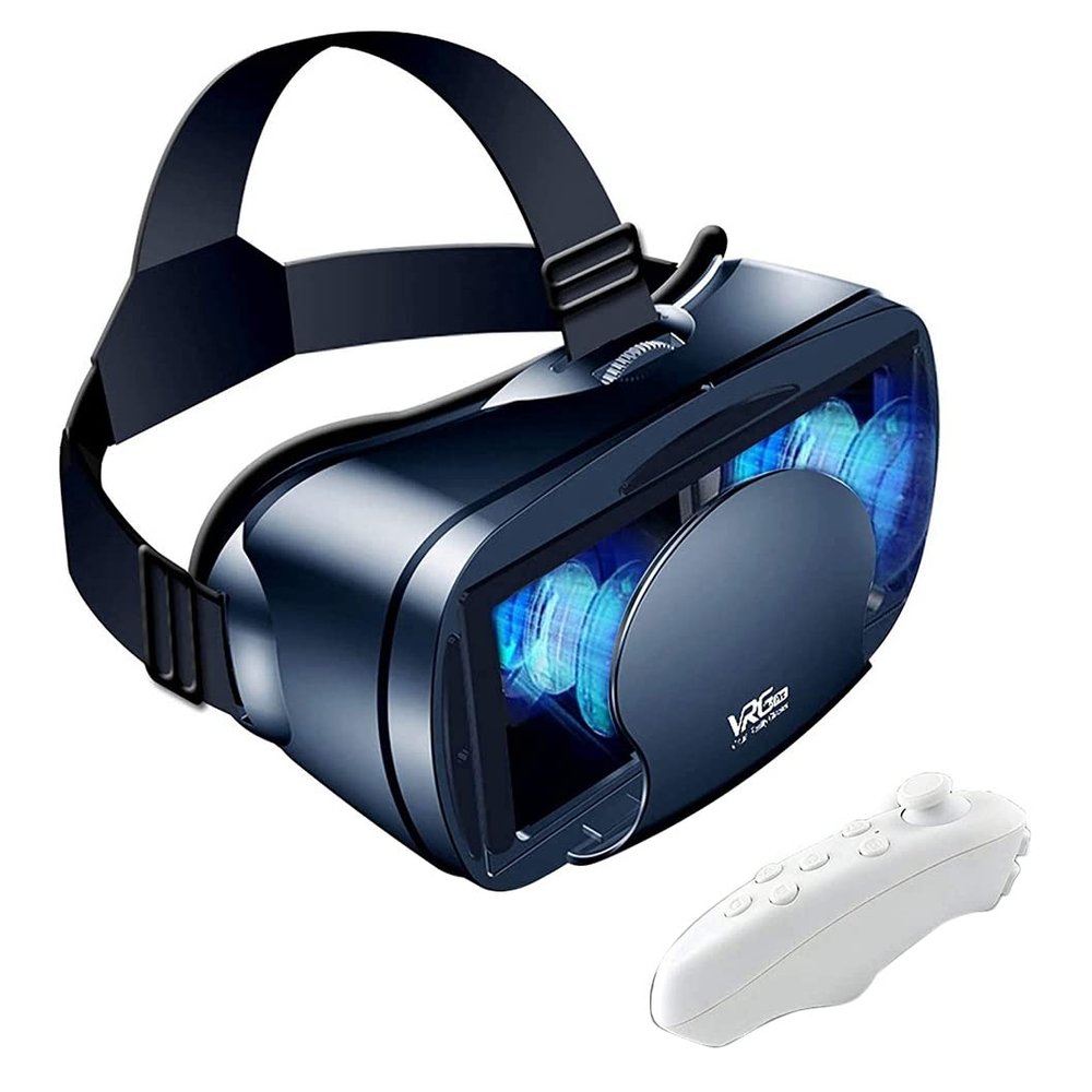 iFutniew Full-Screen VR 3D Headset Set with Adjustable Gamepad