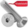50 M5 x 40 mm Countersunk Hex Socket Screws, Stainless Steel A2, Full Thread, DIN 7991 view 3