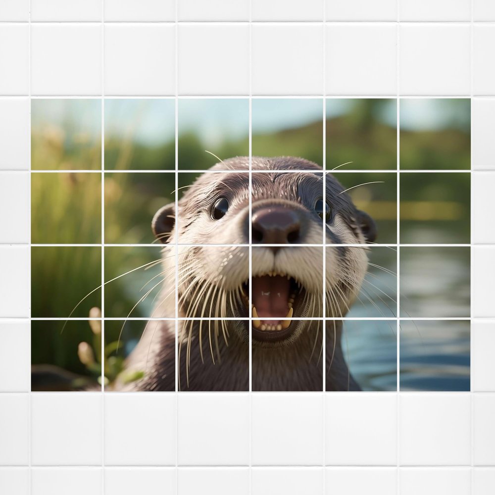 GRAZDesign Sea Animal Tile Sticker Tile Picture for Bathroom & Kitchen - 10 x 10 cm / 124 x 72 cm