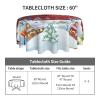 MKNAZ Red Sky Snowflake Printed Round Tablecloth, 152.4 cm view 2