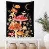 LB Aesthetic Mushroom Tapestry with Butterfly and Moon, Black-and-White Night Sky, 150 x 200 cm view 1