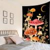 LB Aesthetic Mushroom Tapestry with Butterfly and Moon, Black-and-White Night Sky, 150 x 200 cm view 2