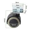 Swivel Casters with L-Shaped Mounting Plates, Polyurethane, 3.8 cm view 2