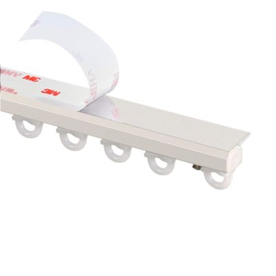 No-Drill Self-Adhesive Curtain Track for Ceilings or Walls, White, 4.4 m/14 ft
