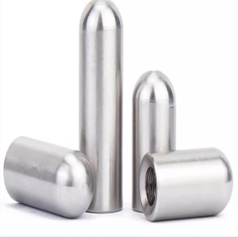 JUMELA 304 Stainless Steel Positioning Pin, Internal Thread, Round Head, Hollow Cylindrical Pin, M3/M4/M5/M6