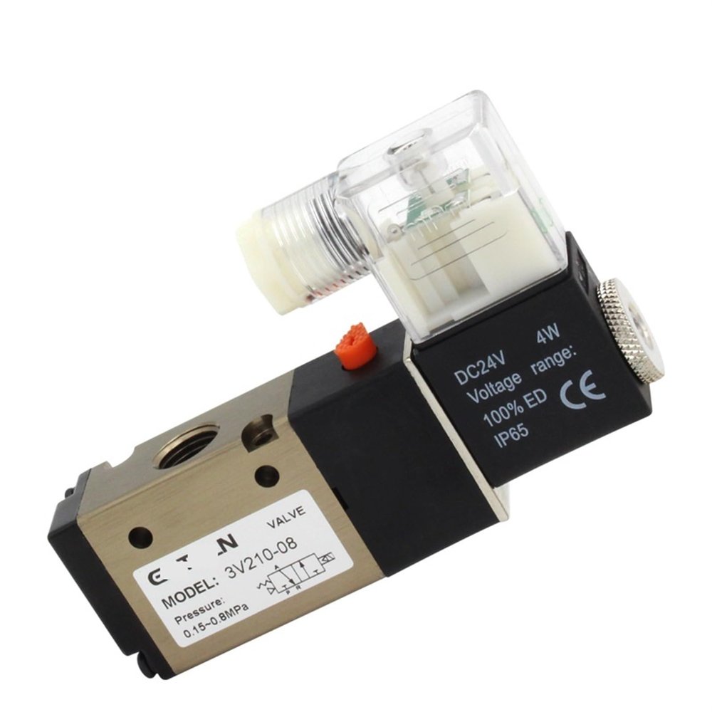 JMRTQMEC 3-Way, 2-Position Pneumatic Solenoid Valve 3V210-08, DC12V (10mm Fittings-03)