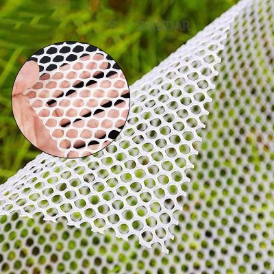White Plastic Chicken Fence and Cat Net, No Drilling, 0.8 cm Mesh, 0.8 x 6 m