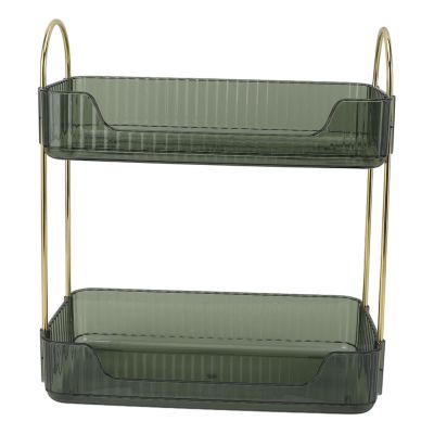 Two-Tier Makeup Organizer Stand, Green
