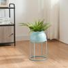[en.casa] Assen Plant Stand with Flower Pot, Metal, Light Blue, 31.5 x 19.5 cm view 1