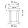 [en.casa] Assen Plant Stand with Flower Pot, Metal, Light Blue, 31.5 x 19.5 cm view 3