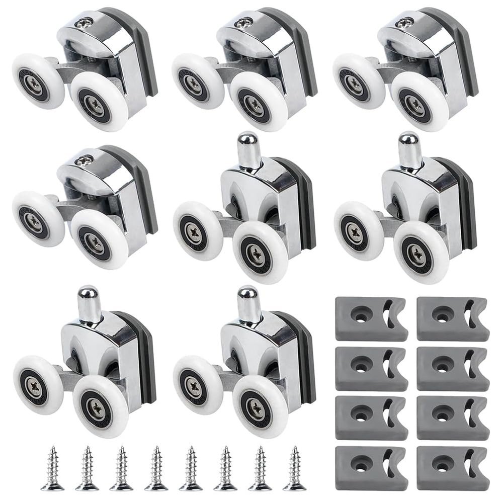 Lodokdre 8-Piece Shower Glass Door Rollers for Curved Bathrooms