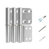 3-Piece Alloy Door Hinge Kit, Black/Silver, with 30 Rivets, 4 mm Drill Bit and Double Rivet Tool view 1