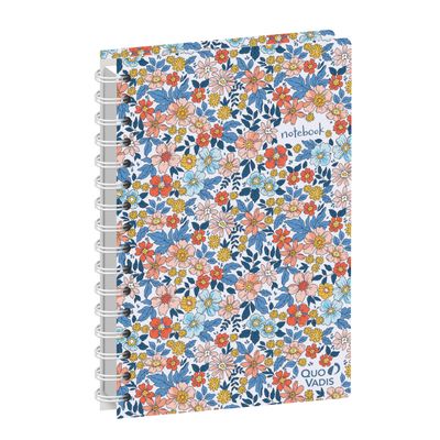 QUO VADIS Daisy Spiral-Bound Notebook, Multicolor, Dot-Grid and Ruled Pages, 15 x 21 cm