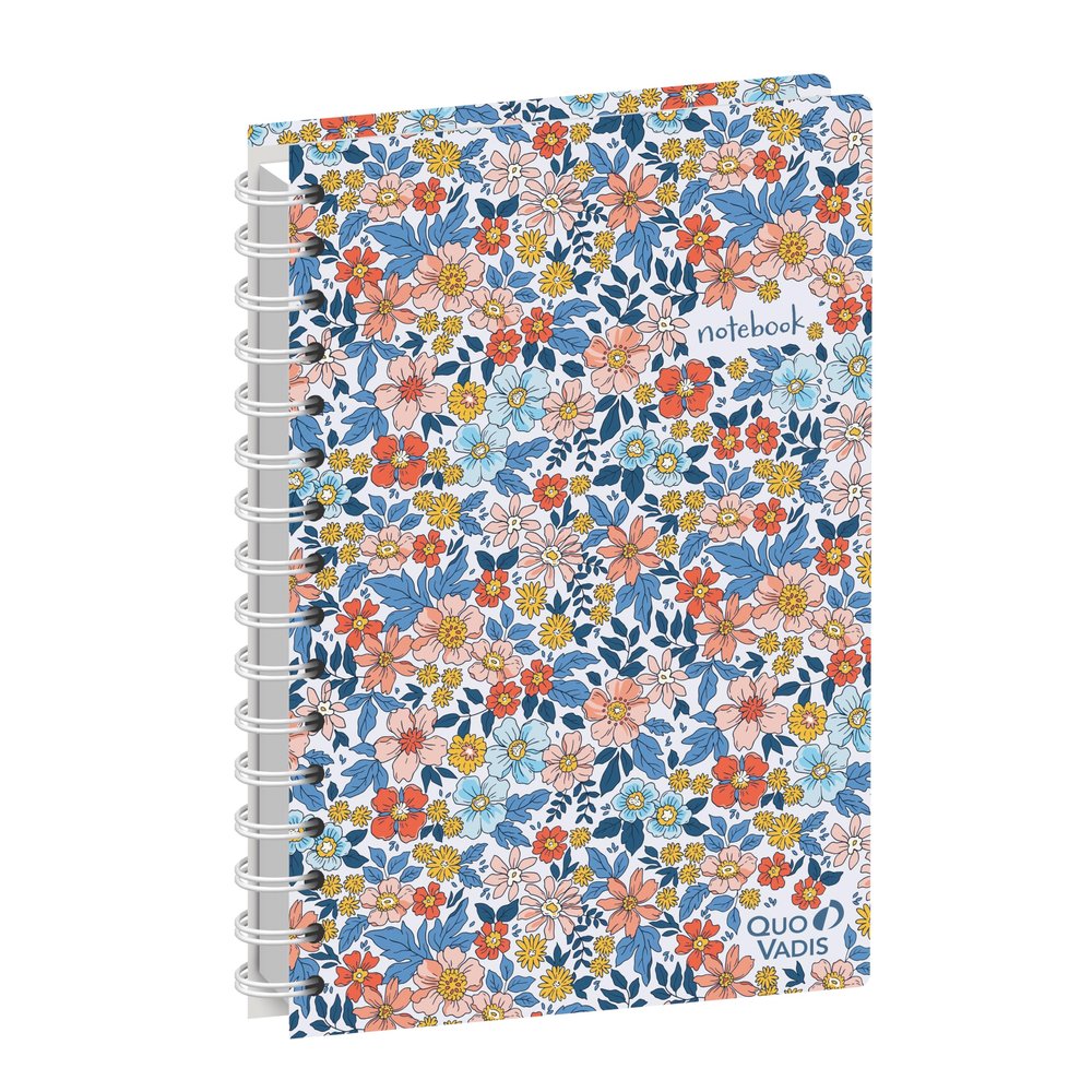 QUO VADIS Daisy Spiral-Bound Notebook, Multicolor, Dot-Grid and Ruled Pages, 15 x 21 cm