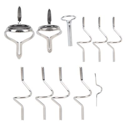 UPALDHOU Fly Fishing Rod Guide Set, Stainless Steel, Double-Foot Guide Rings, Various Sizes