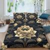 BLISSCOZY Luxury Golden Flower 3D-Printed 3-Piece Microfiber Bedding Set, King 220 x 240 cm view 1